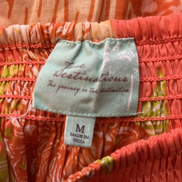 True Destinations Resort Wear Cover Up Dress Floral Pom Pom - Picture 5 of 6